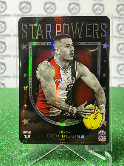2025 AFL TEAMCOACH JACK HIGGINS # SP-74 STAR POWERS ST KILDA SAINTS CARD