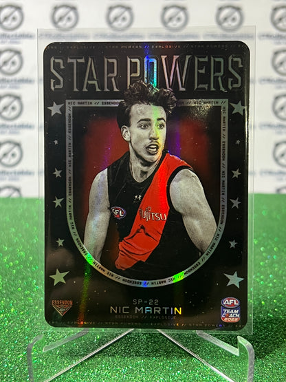 2025 AFL TEAMCOACH NIC MARTIN # SP-22 STAR POWERS ESSENDON BOMBERS CARD