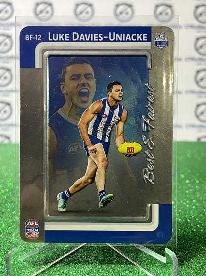 2025 AFL TEAMCOACH LUKE DAVIES-UNIACKE # BF-12 BEST & FAIREST SILVER NORTH MELBOURNE CARD