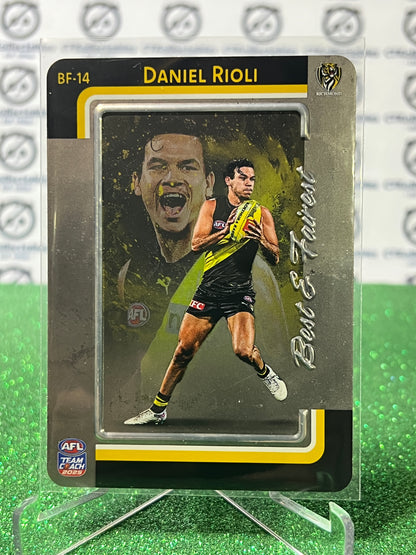 2025 AFL TEAMCOACH DANIEL RIOLI # BF-14 BEST & FAIREST SILVER RICHMOND TIGERS CARD