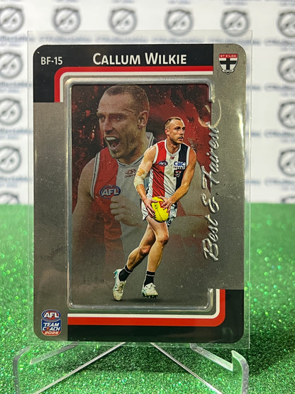 2025 AFL TEAMCOACH CALLUM WILKIE # BF-15 BEST & FAIREST SILVER ST KILDA SAINTS CARD