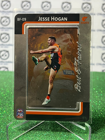 2025 AFL TEAMCOACH JESSE HOGAN # BF-09 BEST & FAIREST SILVER GWS GIANTS CARD