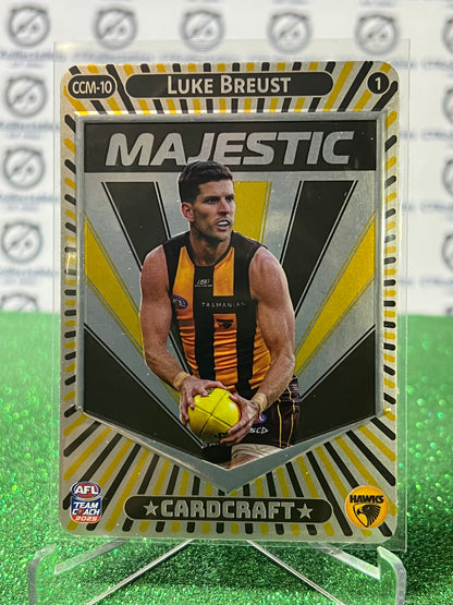 2025 AFL TEAMCOACH LUKE BREUST # CCM-10 MAJESTIC ACTION HAWTHORN HAWKS CARD