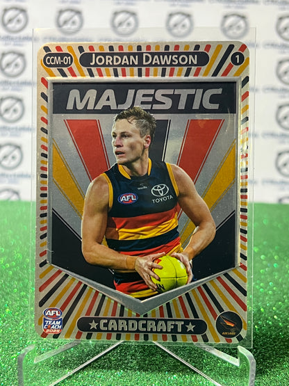 2025 AFL TEAMCOACH JORDAN DAWSON # CCM-01 MAJESTIC ACTION ADELAIDE CROWS CARD