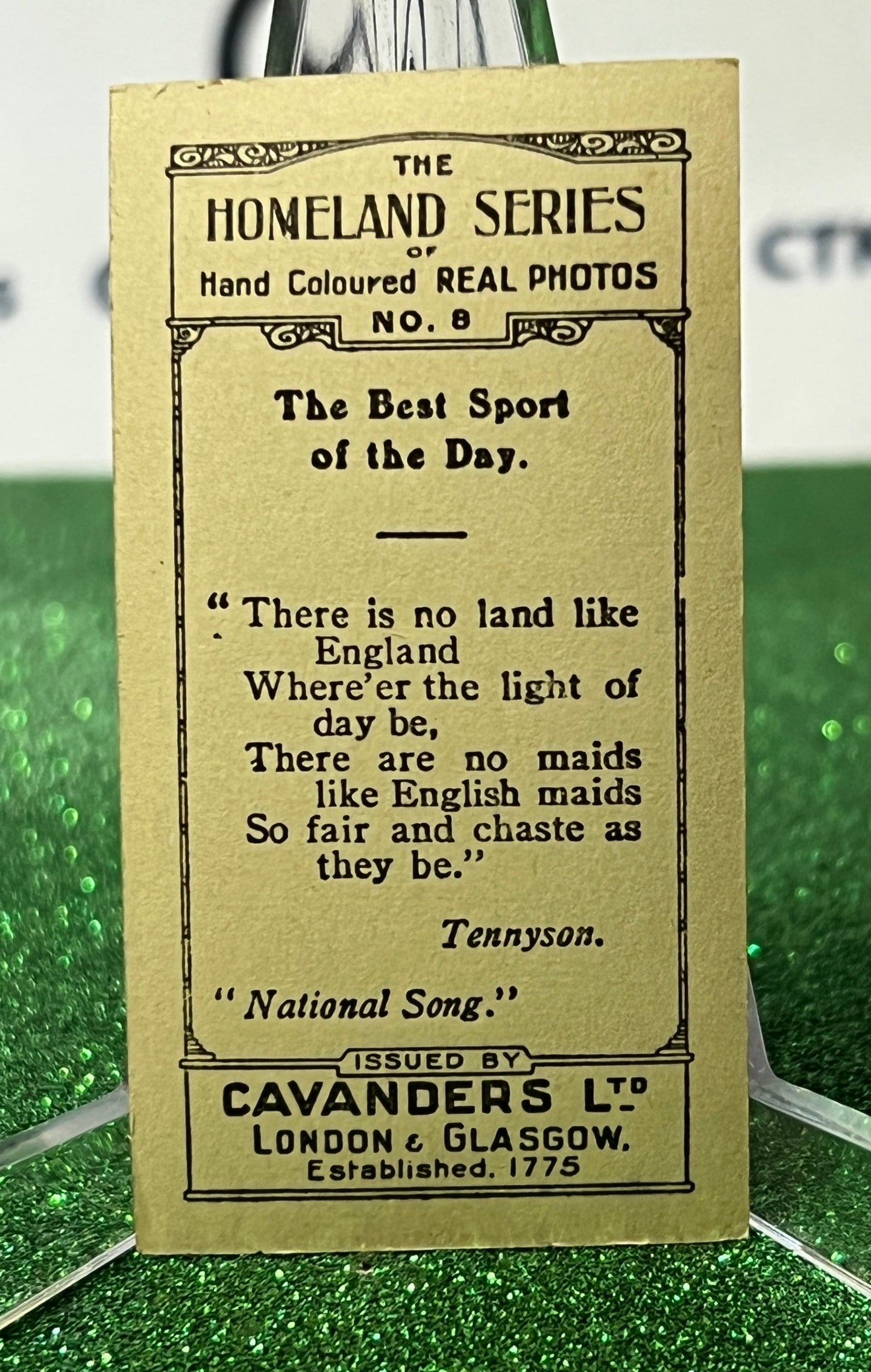 1924 CAVANDERS CIGARETTES CARD THE HOMELAND SERIES HAND COLOURED REAL PHOTOS # 8 THE BEST SPORT OF THE DAY HORSE RELATED