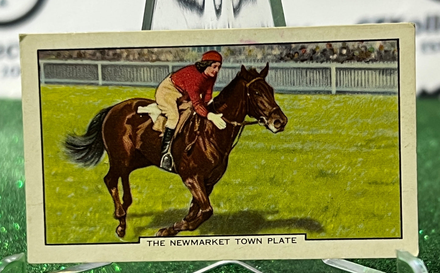 1938 GALLAHER  LTD TOBACCO CARD RACING SCENES # 21 NEWMARKET TOWN PLATE HORSE RELATED