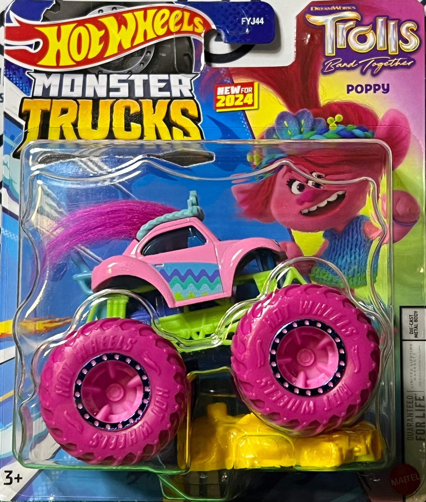 HOT WHEELS MATTEL MONSTER TRUCKS POPPY 1/64  TROLLS - 2023