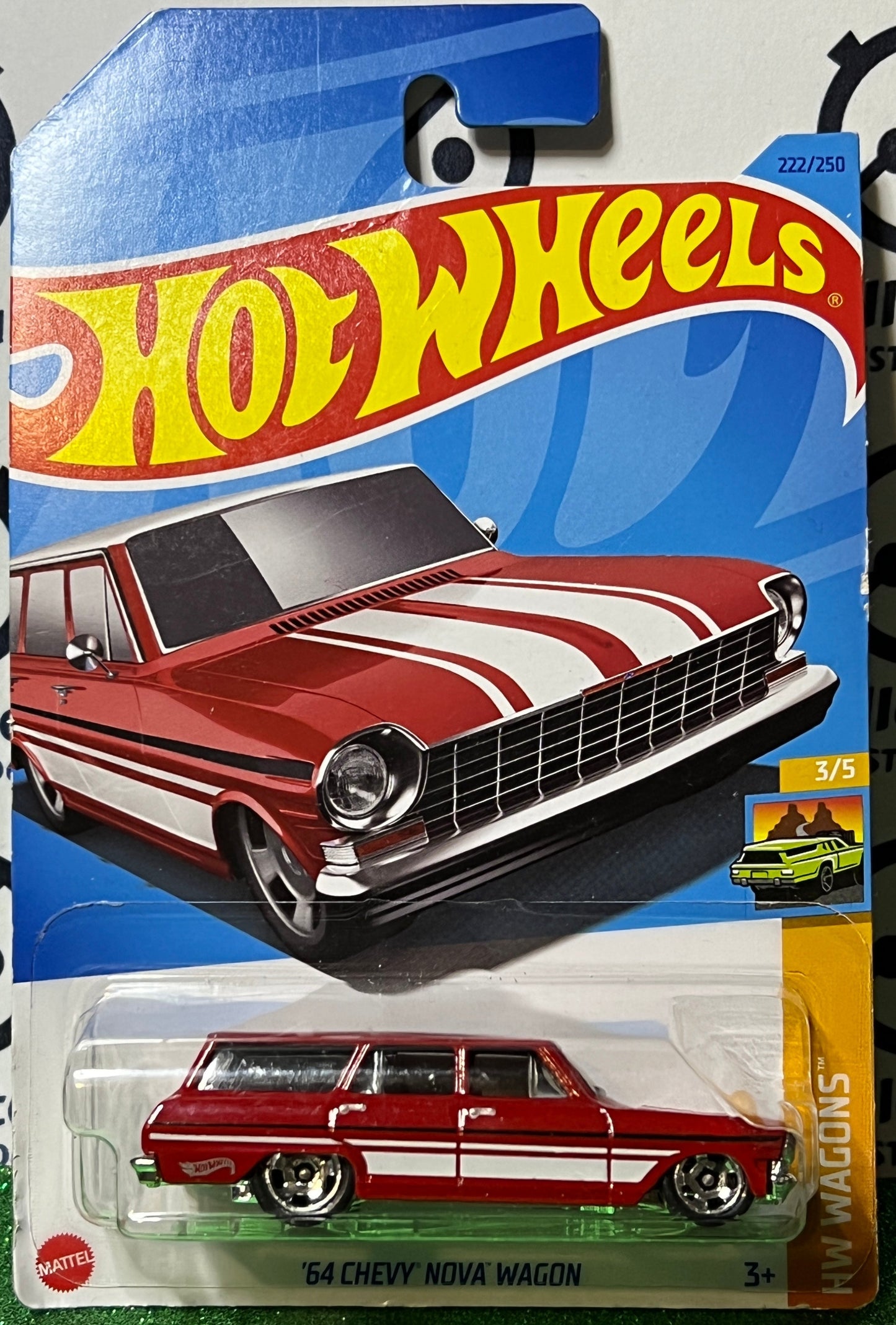 HOT WHEELS MATTEL  '64 CHEVY NOVA WAGON 3/5  HW WAGONS 222/250 -  2021