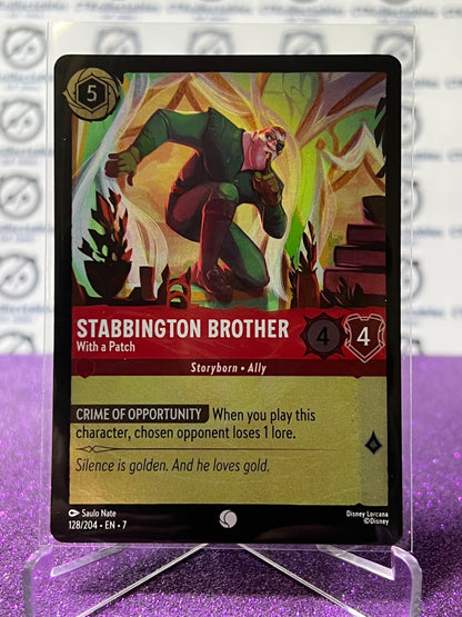2025 DISNEY LORCANA ARCHAZIA'S ISLAND STABBINGTON BROTHER # 128/204 COMMON COLD FOIL GAME CARD