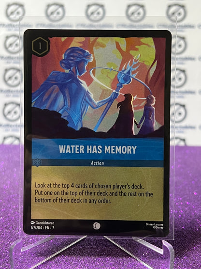 2025 DISNEY LORCANA ARCHAZIA'S ISLAND WATER HAS MEMORY # 177/204 COMMON COLD FOIL GAME CARD