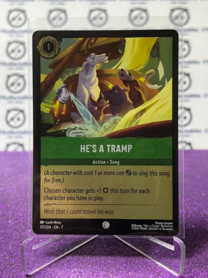 2025 DISNEY LORCANA ARCHAZIA'S ISLAND HE'S A TRAMP # 117/204 COMMON COLD FOIL GAME CARD