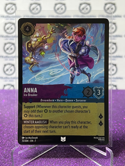 2025 DISNEY LORCANA ARCHAZIA'S ISLAND ANNA # 72/204  UNCOMMON COLD FOIL GAME CARD
