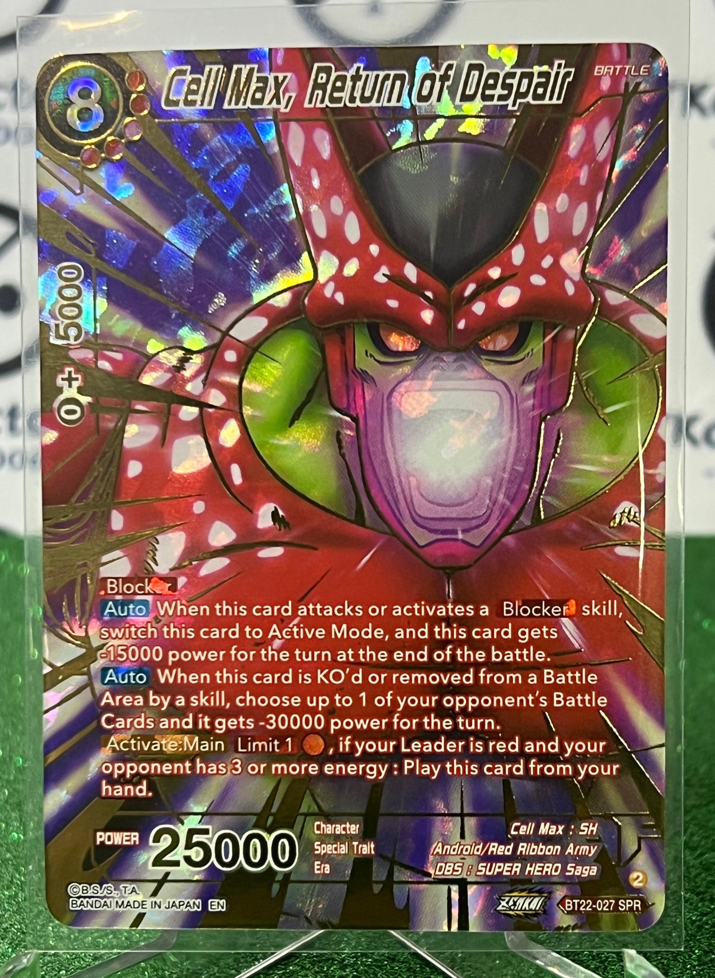 DRAGON BALL SUPER CELL MAX, RETURN OF DESPAIR # BT22-027 SPR  FOIL ANIME CARD 2023