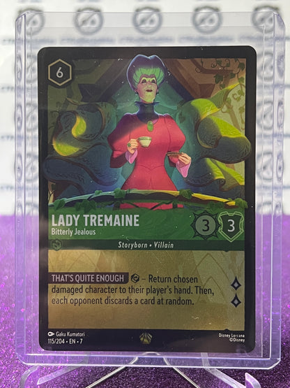 2025 DISNEY LORCANA ARCHAZIA'S ISLAND LADY TREMAINE # 115/204 LEGENDARY COLD FOIL GAME CARD
