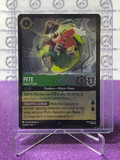 2025 DISNEY LORCANA ARCHAZIA'S ISLAND PETE # 114/204 SUPER RARE COLD FOIL GAME CARD