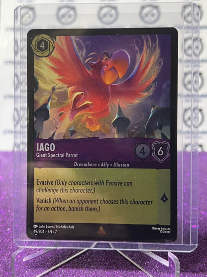 2025 DISNEY LORCANA ARCHAZIA'S ISLAND IAGO # 49/204 RARE COLD FOIL GAME CARD