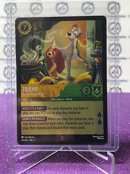 2025 DISNEY LORCANA ARCHAZIA'S ISLAND TRAMP # 10/204 RARE COLD FOIL GAME CARD