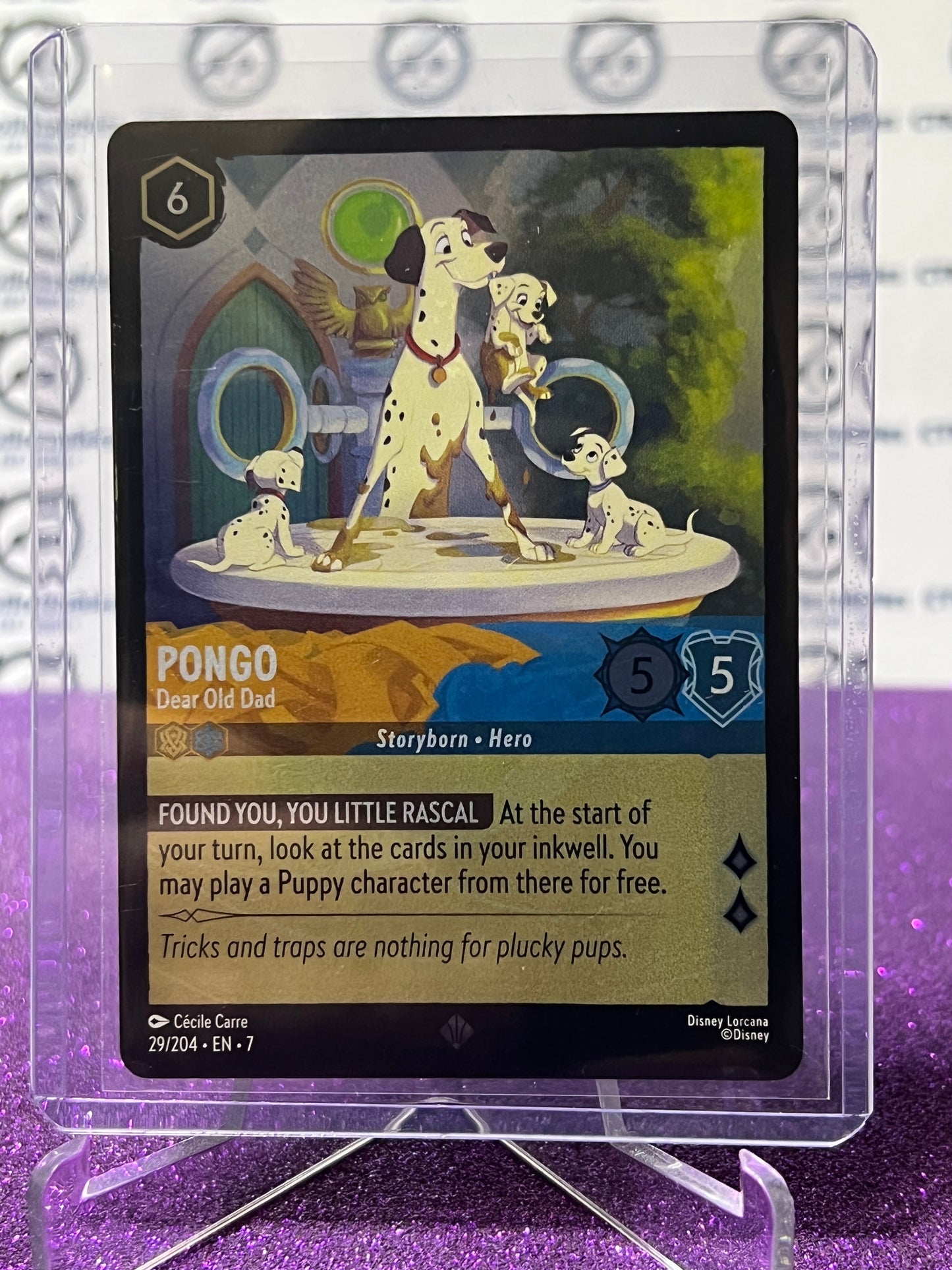 2025 DISNEY LORCANA ARCHAZIA'S ISLAND PONGO # 29/204 SUPER RARE COLD FOIL GAME CARD