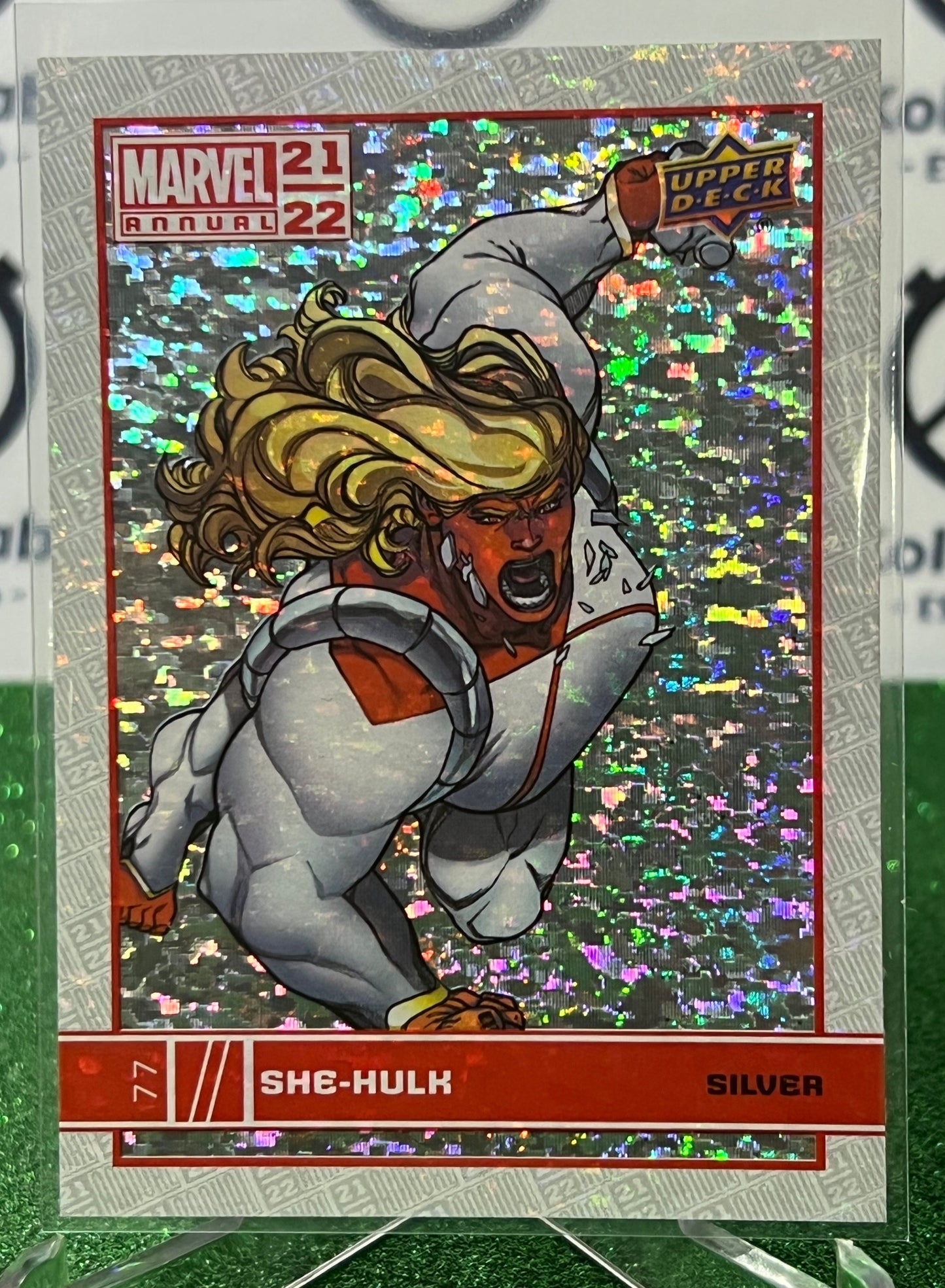 2021-22 MARVEL ANNUAL UPPER DECK SHE-HULK # 77 SILVER SPARKLE NON-SPORT TRADING CARD