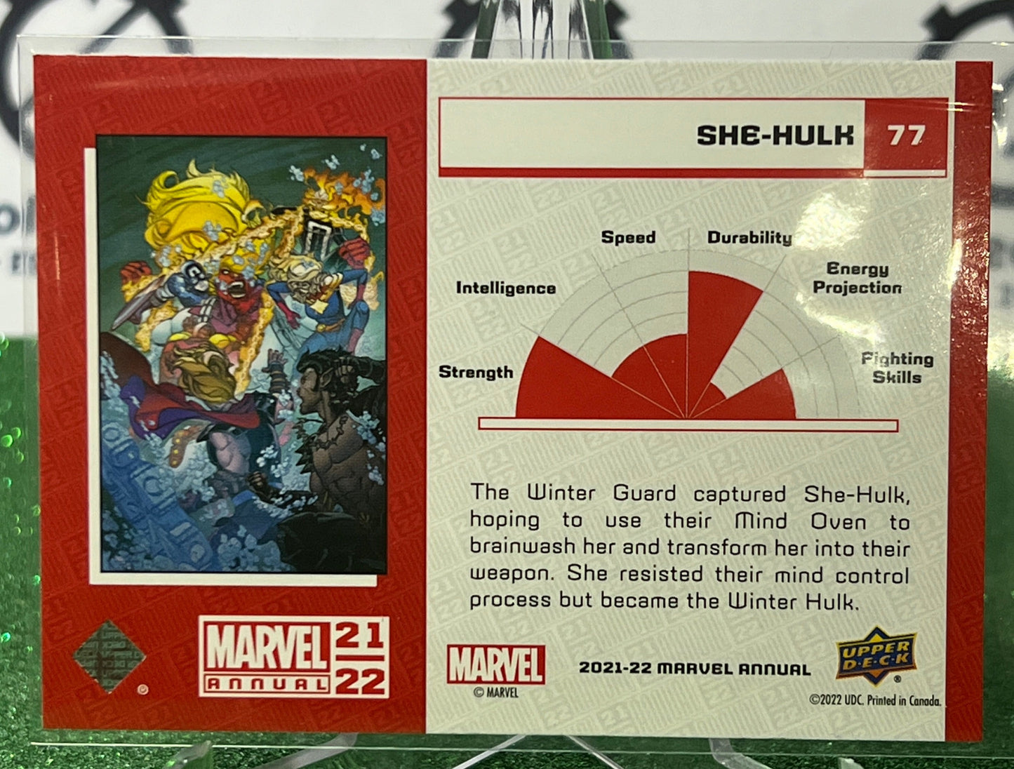 2021-22 MARVEL ANNUAL UPPER DECK SHE-HULK # 77 SILVER SPARKLE NON-SPORT TRADING CARD