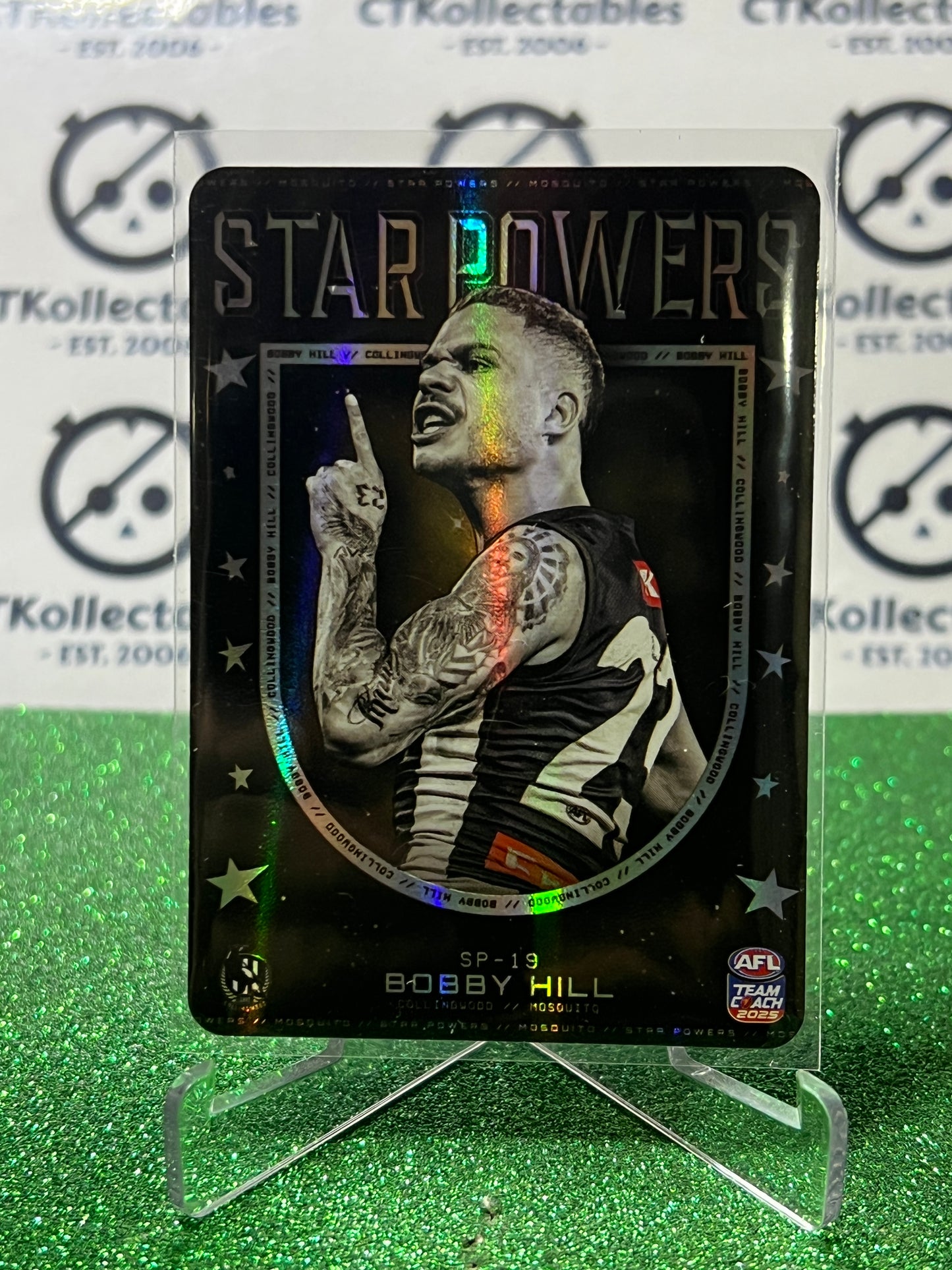 2025 AFL TEAMCOACH BOBBY HILL # SP-19 STAR POWERS COLLINGWOOD MAGPIES CARD
