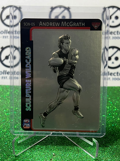 2025 AFL TEAMCOACH ANDREW MCGRATH # SCW-05 SCULPTURE WILCARD SILVER ESSENDON BOMBERS CARD