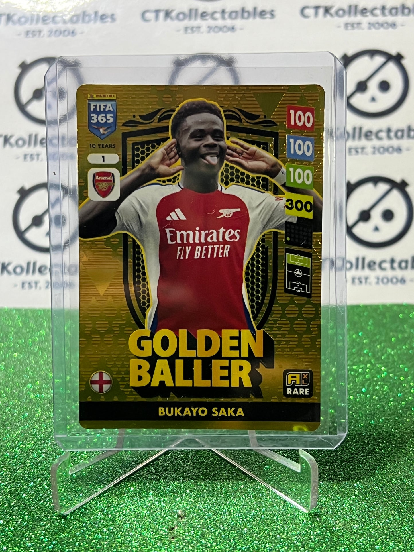 2025 PANINI ADRENALYN XL FIFA 365 BUKAYO SAKA GOLDEN BALLER SOCCER CARD
