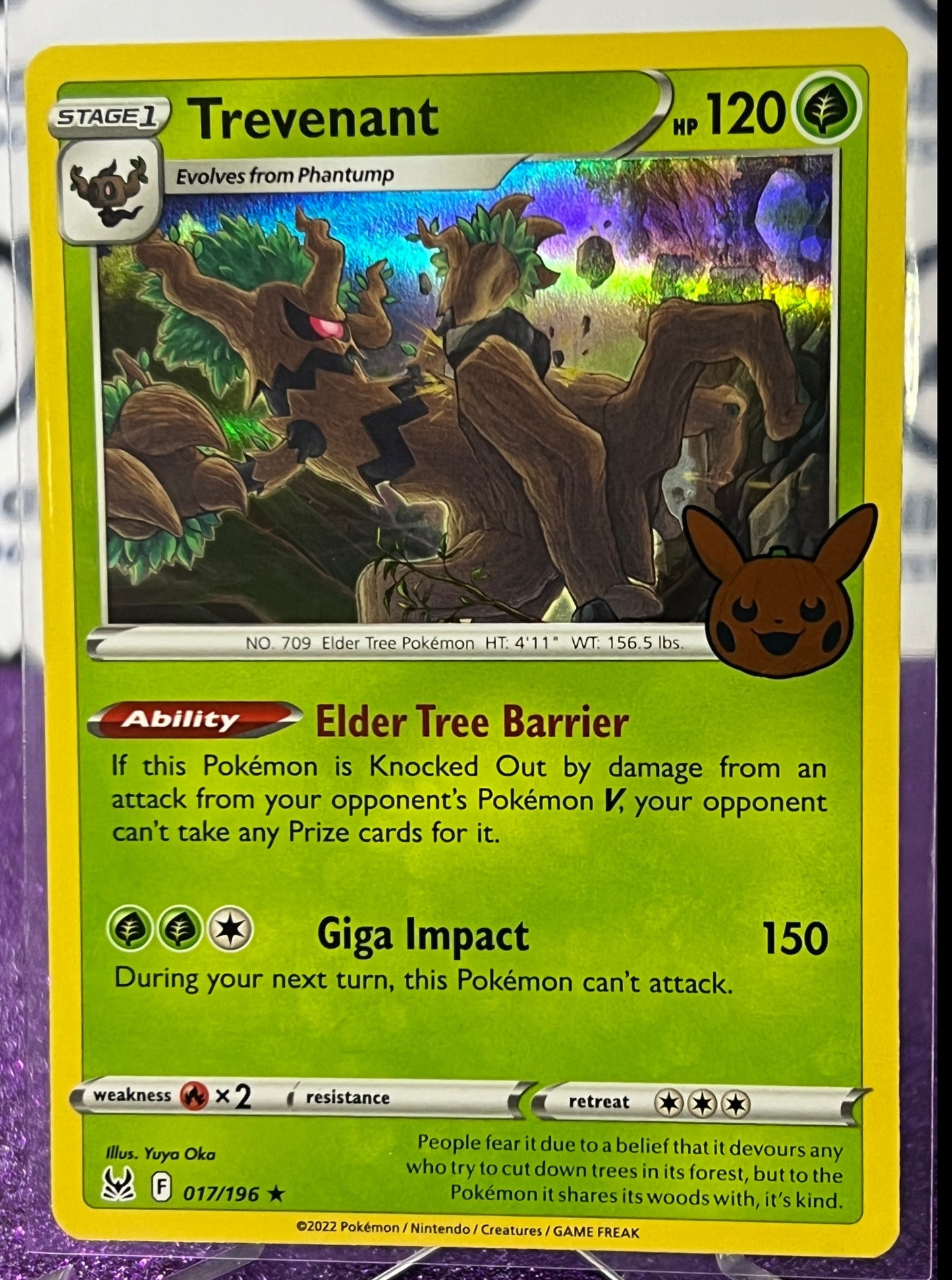 2023 TRICK OR TRADE POKEMON CARD TREVENANT # 017/196 HALLOWEEN BOOSTER HOLO