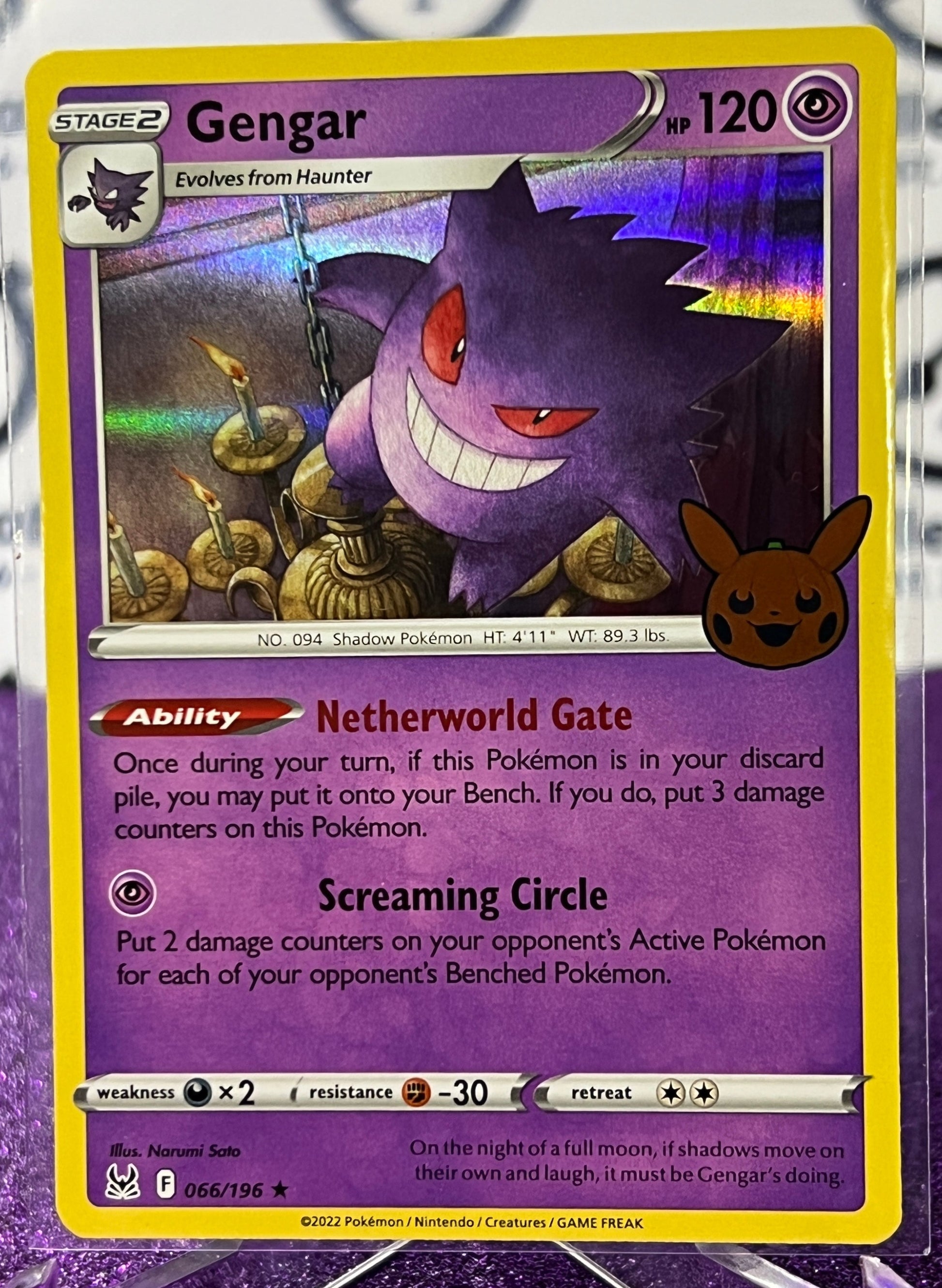 Pokemon Gengar Cards Celebrations PTCG 25th Anniversary of the US Version  Pikachu Flash Cards Game Toy Badge Box Halloween Gifts