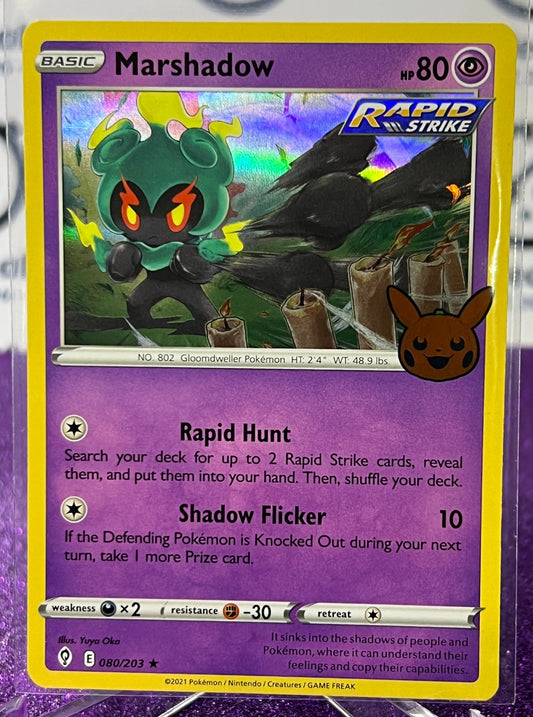 2023 TRICK OR TRADE POKEMON CARD MARSHADOW # 080/203 HALLOWEEN BOOSTER HOLO