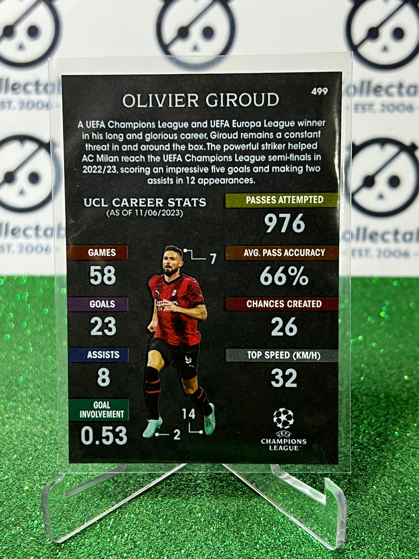 2023 TOPPS MATCH ATTAX OLIVIER GIROUD # 499 BLACK EDGE EDITION FOOTBALL SOCCER CARD