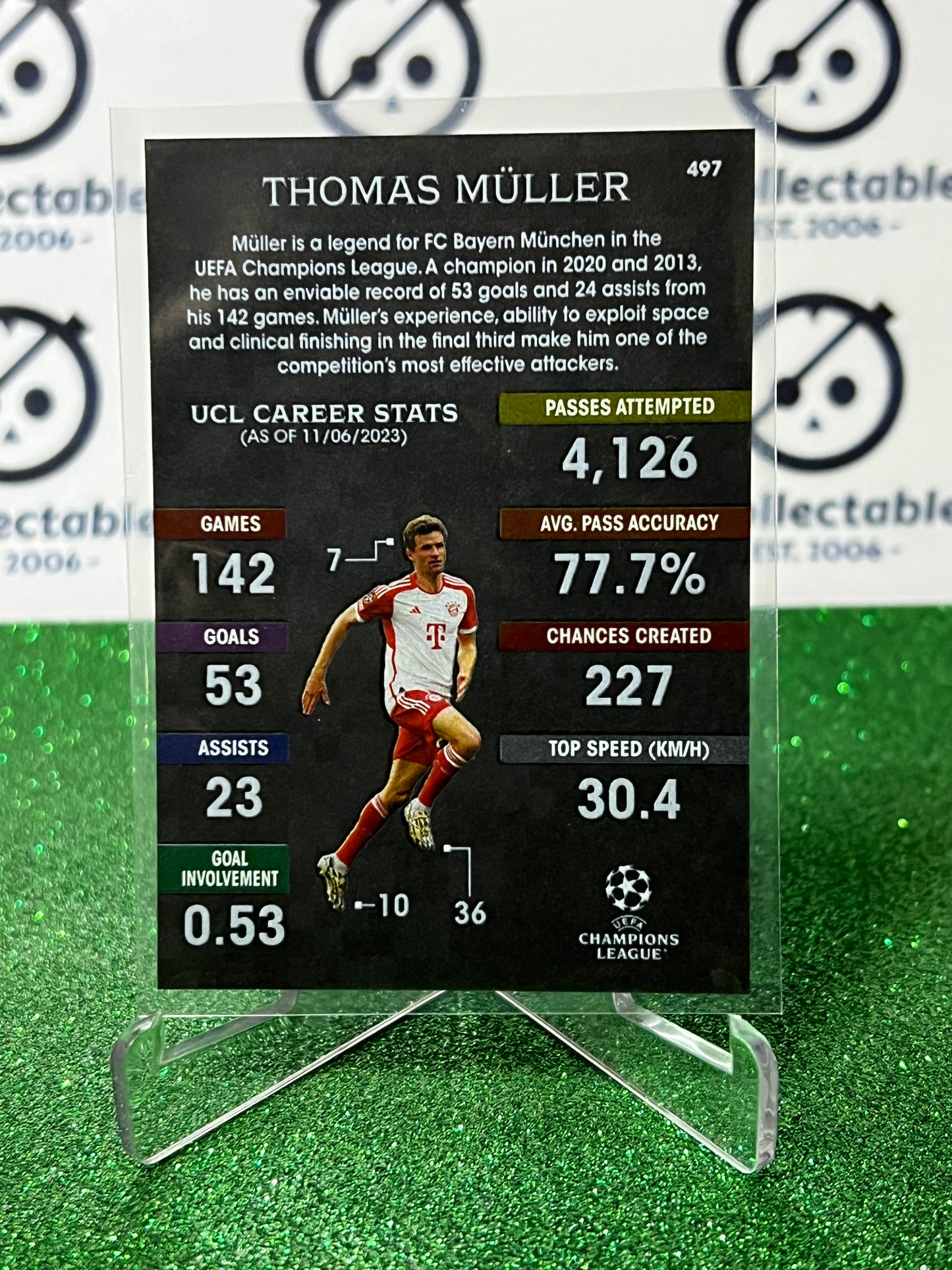 2023 TOPPS MATCH ATTAX THOMAS MULLER # 497 BLACK EDGE EDITION FOOTBALL SOCCER CARD