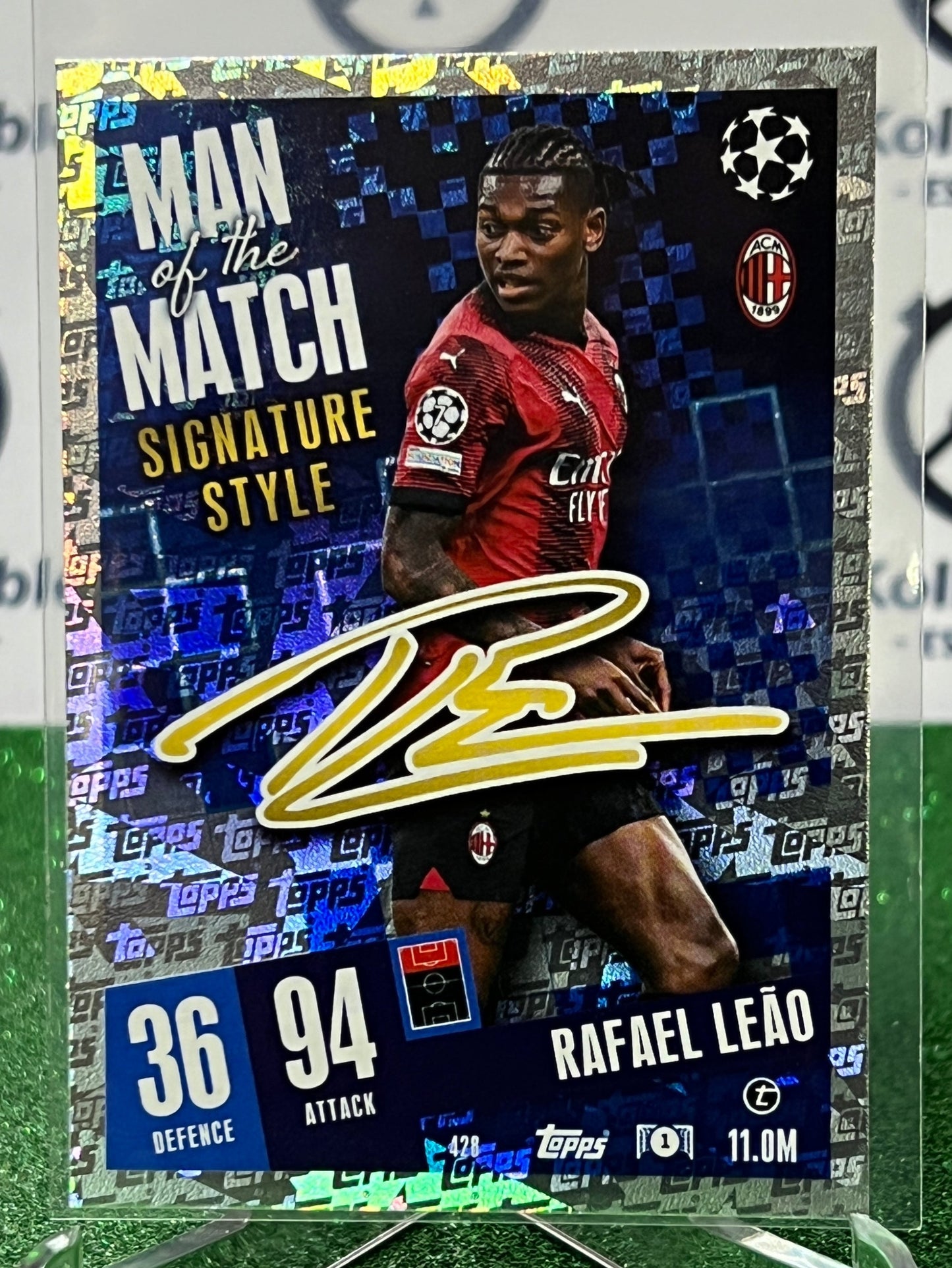 2023 TOPPS MATCH ATTAX RAFAEL LEAO # 428 MAN OF THE MATCH SIGNATURE STYLE FOOTBALL SOCCER CARD