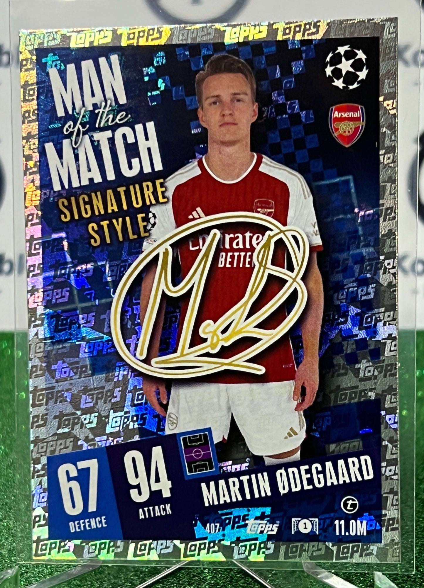 2023 TOPPS MATCH ATTAX MARTIN ODEGAARD # 407 MAN OF THE MATCH SIGNATURE STYLE FOOTBALL SOCCER CARD