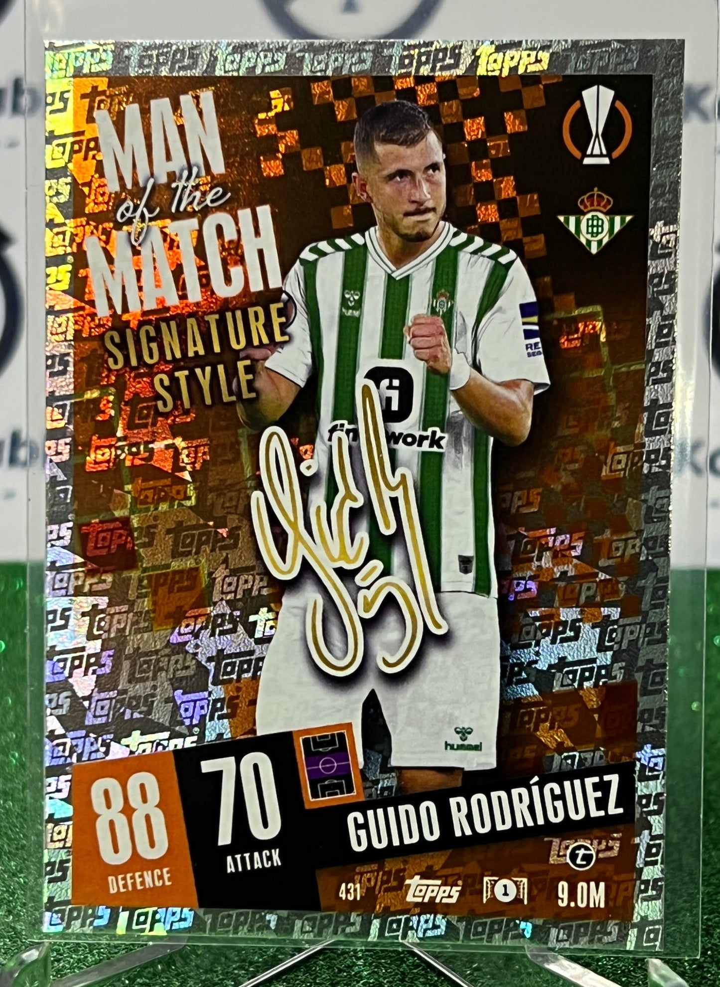 2023 TOPPS MATCH ATTAX GUIDO RODRIGUEZ # 431 MAN OF THE MATCH SIGNATURE STYLE FOOTBALL SOCCER CARD