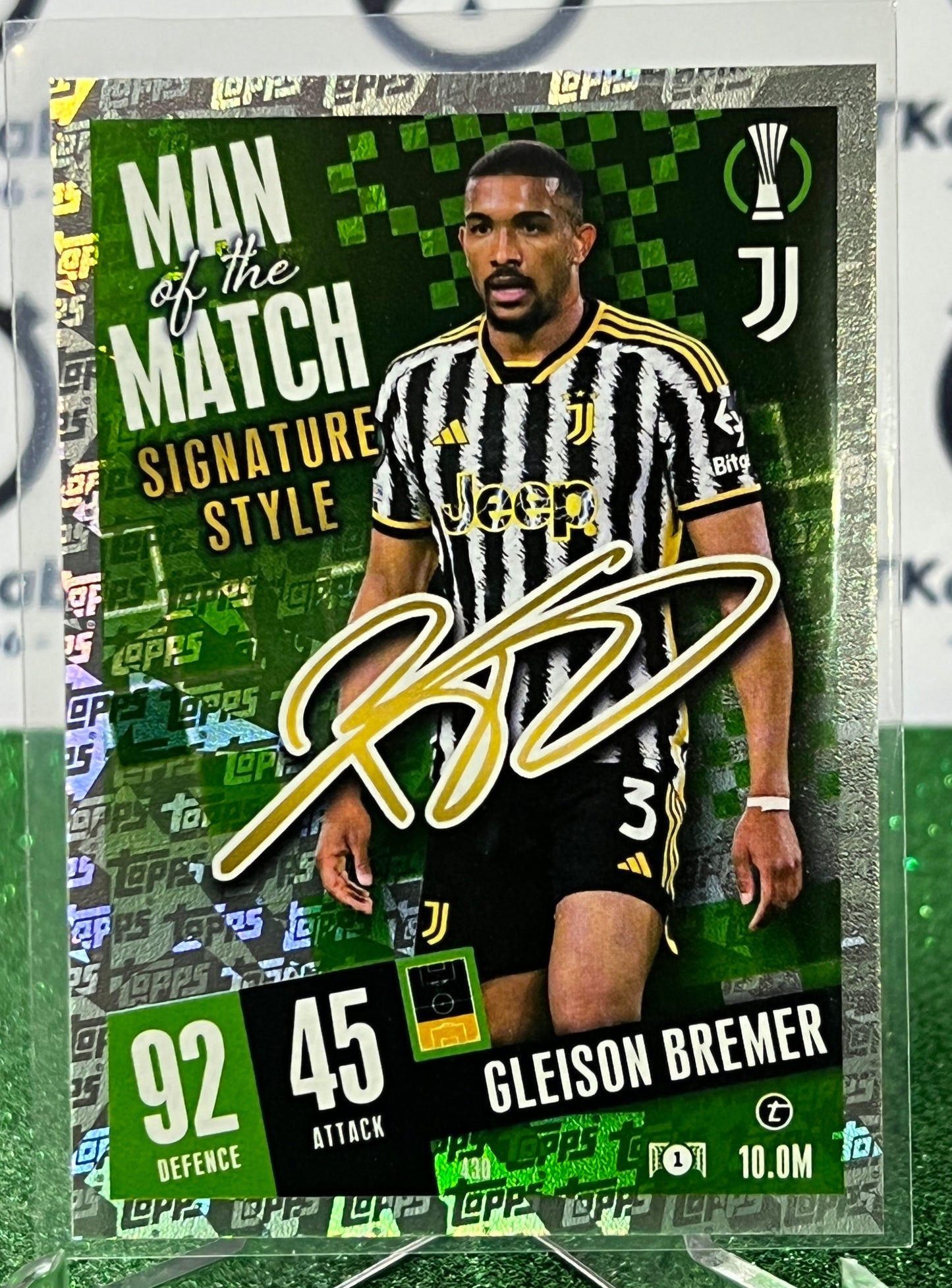 2023 TOPPS MATCH ATTAX GLEISON BREMER # 430  MAN OF THE MATCH SIGNATURE STYLE FOOTBALL SOCCER CARD