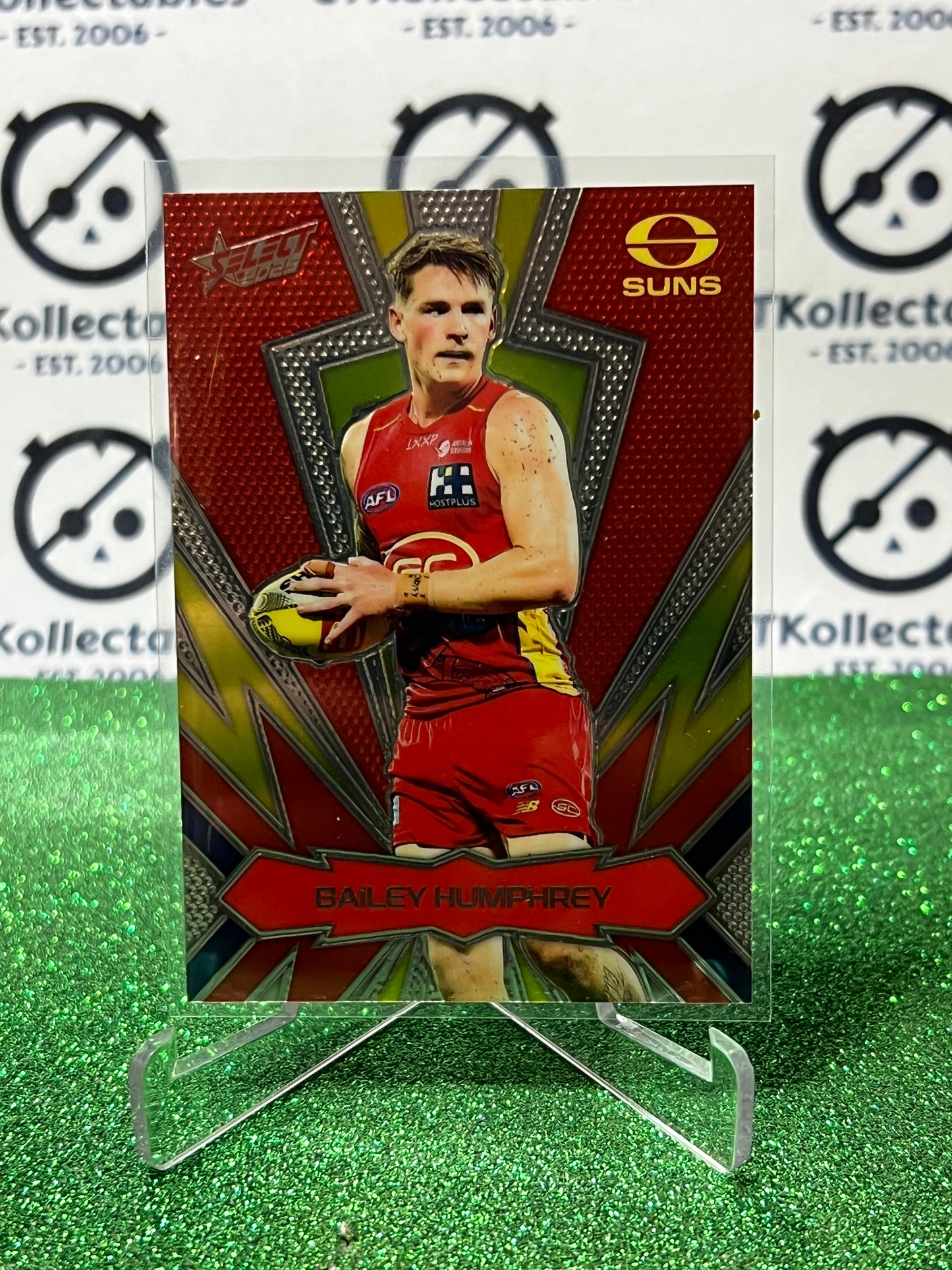 2025 AFL SELECT FOOTY STARS BAILEY HUMPHREY # LT102 LUMINOUS THUNDERBOLT GOLD COAST SUNS CARD