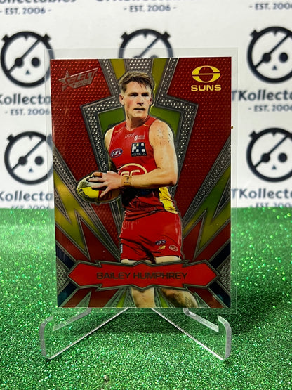 2025 AFL SELECT FOOTY STARS BAILEY HUMPHREY # LT102 LUMINOUS THUNDERBOLT GOLD COAST SUNS CARD