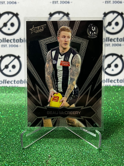 2025 AFL SELECT FOOTY STARS BEAU McCREERY # LT45 LUMINOUS THUNDERBOLT COLLINGWOOD MAGPIES CARD