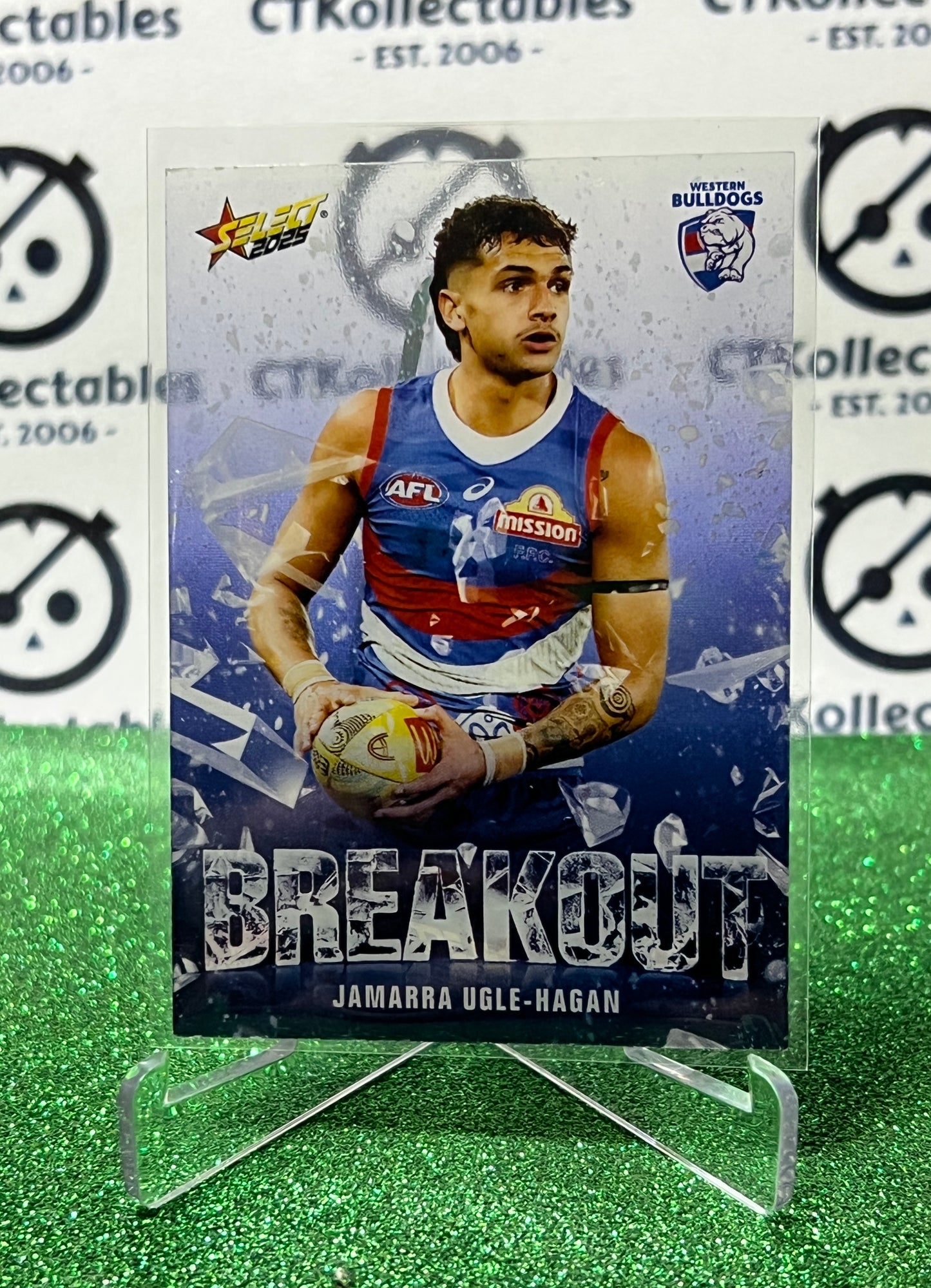 2025 AFL SELECT FOOTY STARS JAMARRA UGLE-HAGAN # B90 BREAKOUT WESTERN BULLDOGS CARD