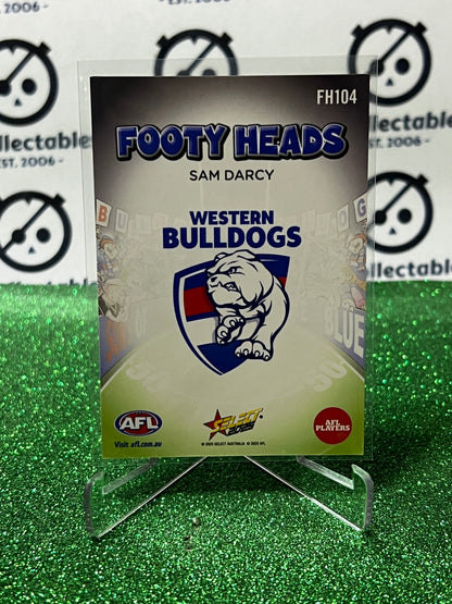 2025 AFL SELECT FOOTY STARS SAM DARCY # FH104 FOOTY HEADS WESTERN BULLDOGS CARD