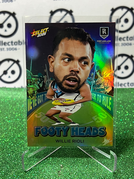 2025 AFL SELECT FOOTY STARS WILLIE RIOLI # FH76 FOOTY HEADS PORT ADELAIDE POWER CARD