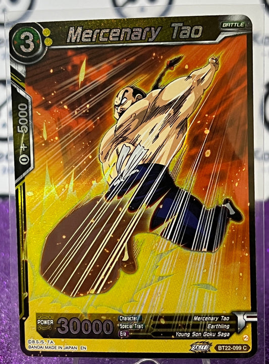 DRAGON BALL SUPER MERCENARY TAO # BT22-099 C   FOIL ANIME CARD 2023