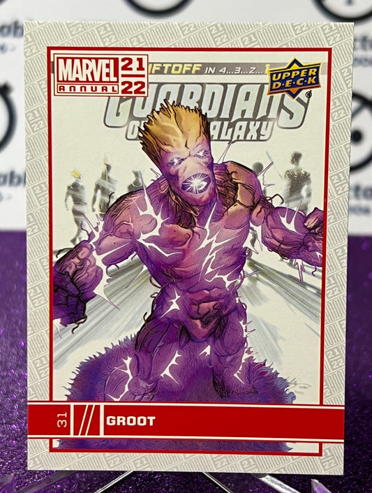 2021-22 MARVEL ANNUAL UPPER DECK GROOT # 31 NON-SPORT TRADING CARD