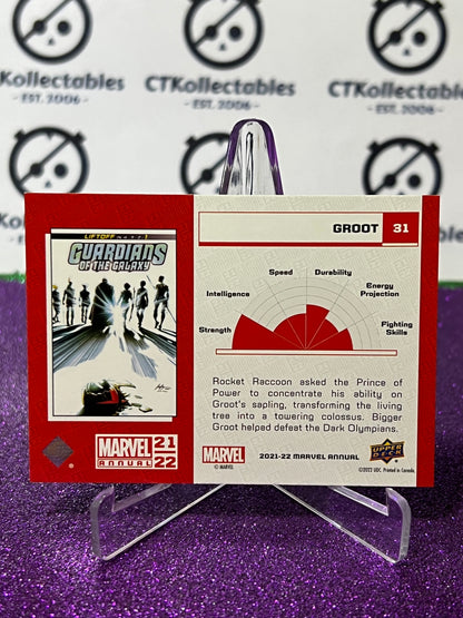 2021-22 MARVEL ANNUAL UPPER DECK GROOT # 31 NON-SPORT TRADING CARD