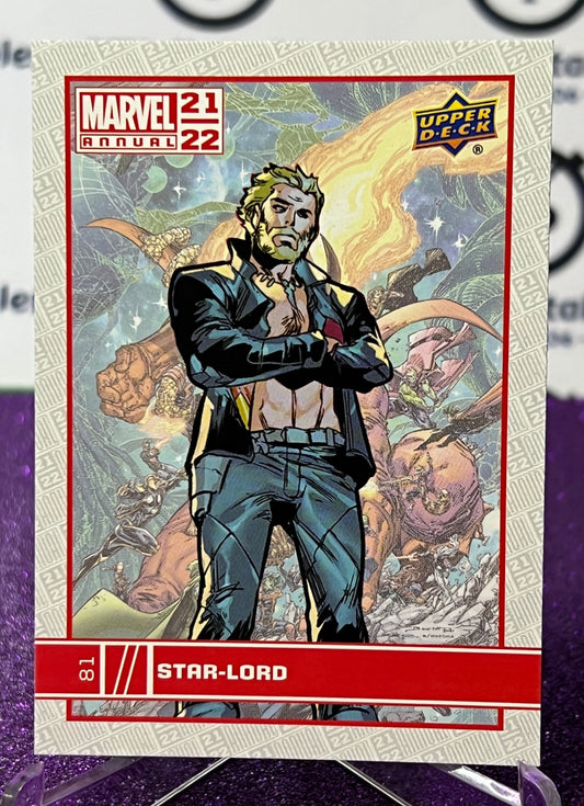 2021-22 MARVEL ANNUAL UPPER DECK STAR-LORD # 81 NON-SPORT TRADING CARD