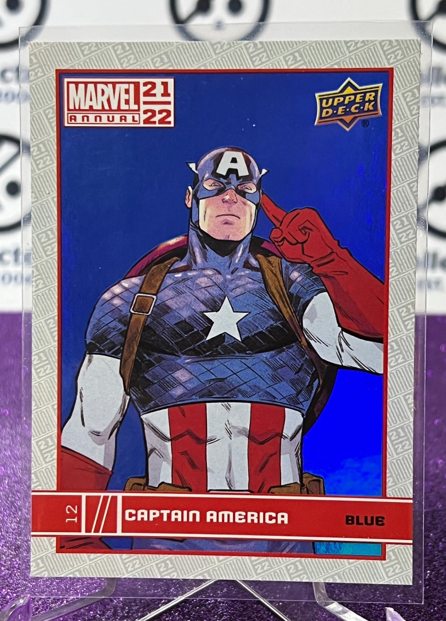 2021-22 MARVEL ANNUAL UPPER DECK CAPTAIN AMERICA # 12 FOIL VARIANT NON-SPORT TRADING CARD