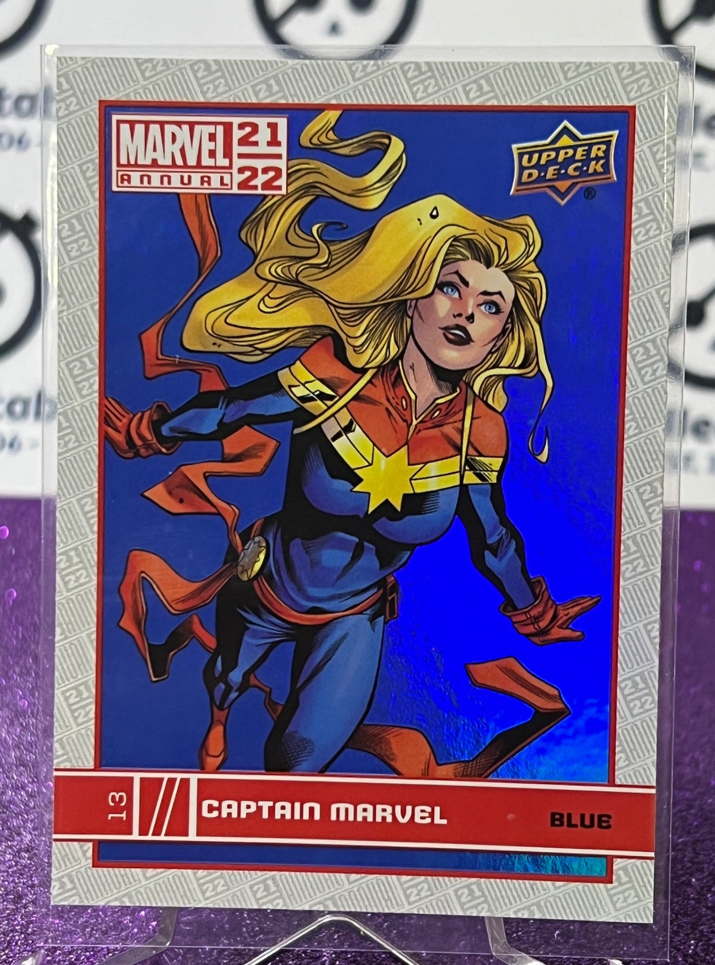 2021-22 MARVEL ANNUAL UPPER DECK CAPTAIN MARVEL # 13 FOIL VARIANT NON-SPORT TRADING CARD