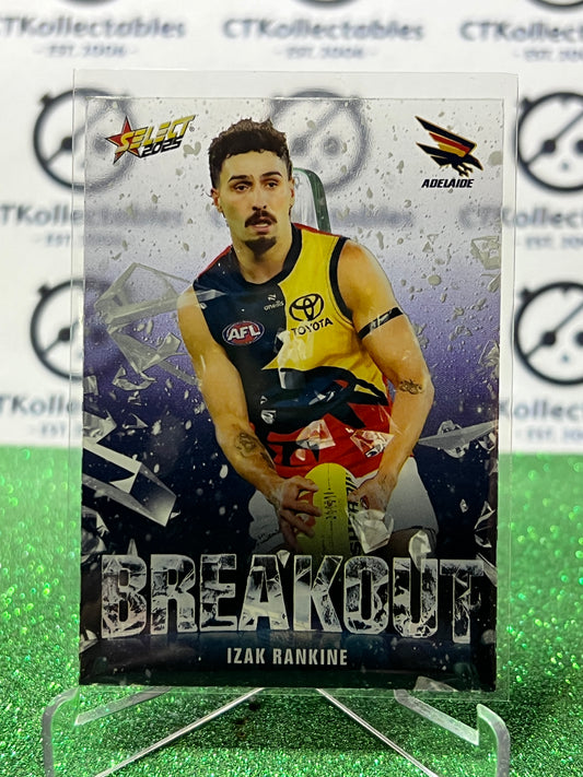 2025 AFL SELECT FOOTY STARS IZAK RANKINE # B4 BREAKOUT ADELAIDE CROWS CARD