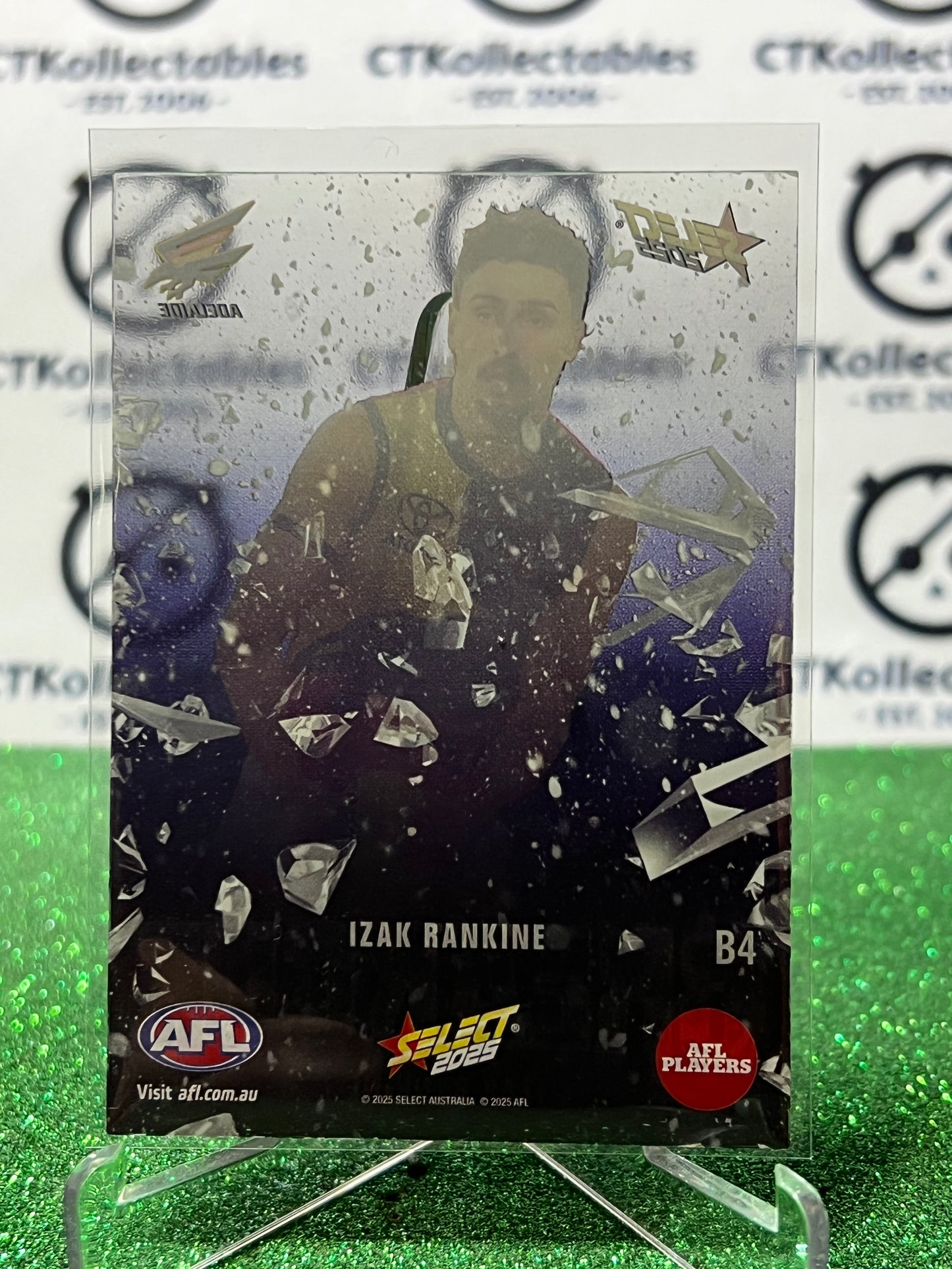 2025 AFL SELECT FOOTY STARS IZAK RANKINE # B4 BREAKOUT ADELAIDE CROWS CARD